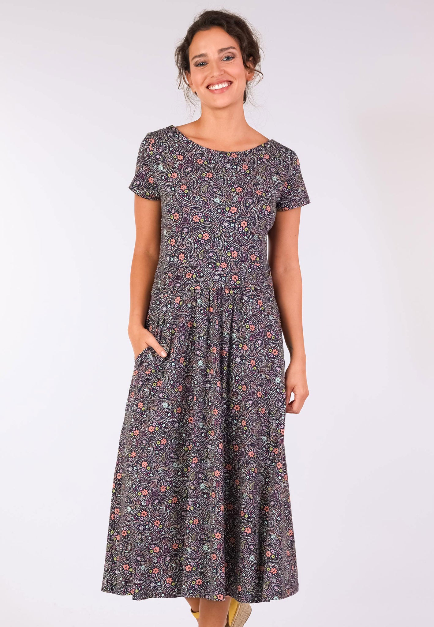 Dress Malind Flower Paisley - Navy