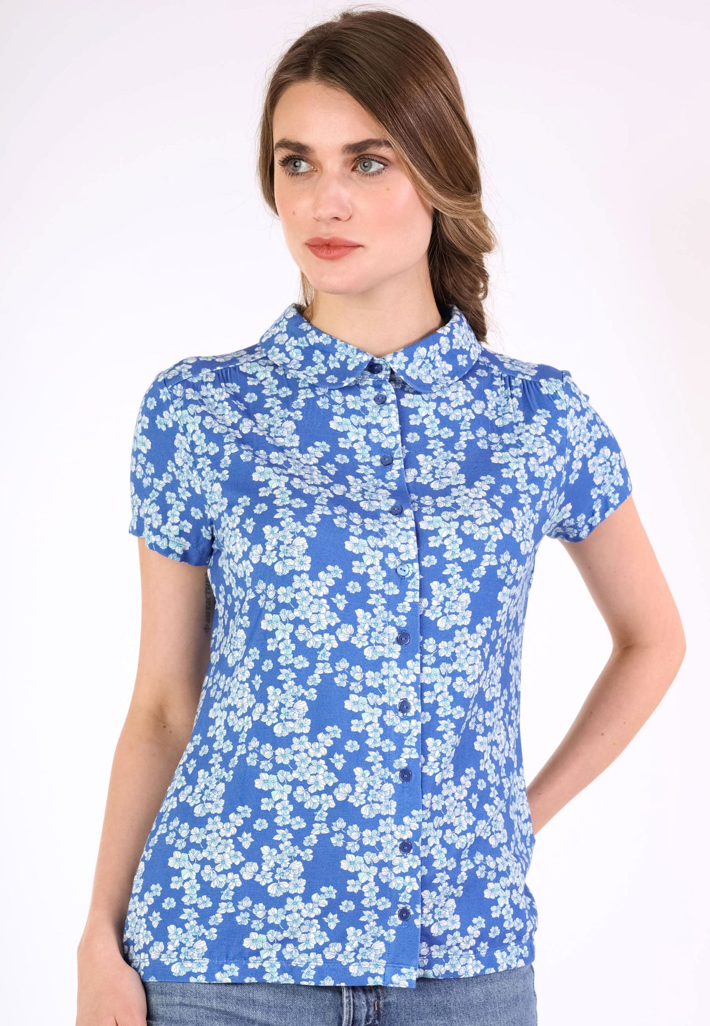 Blusa Andy Flor de Cerezo - Azul Royal