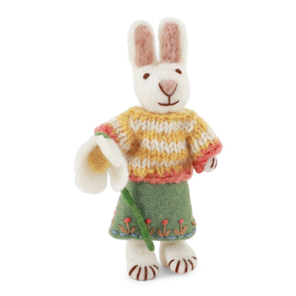 Gry&Sif - Small Girl White Bunny with Skirt