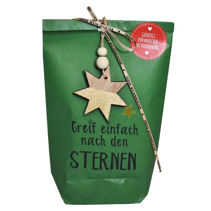 Wonderful gift bag - Star magic wonder bag with wooden pendant