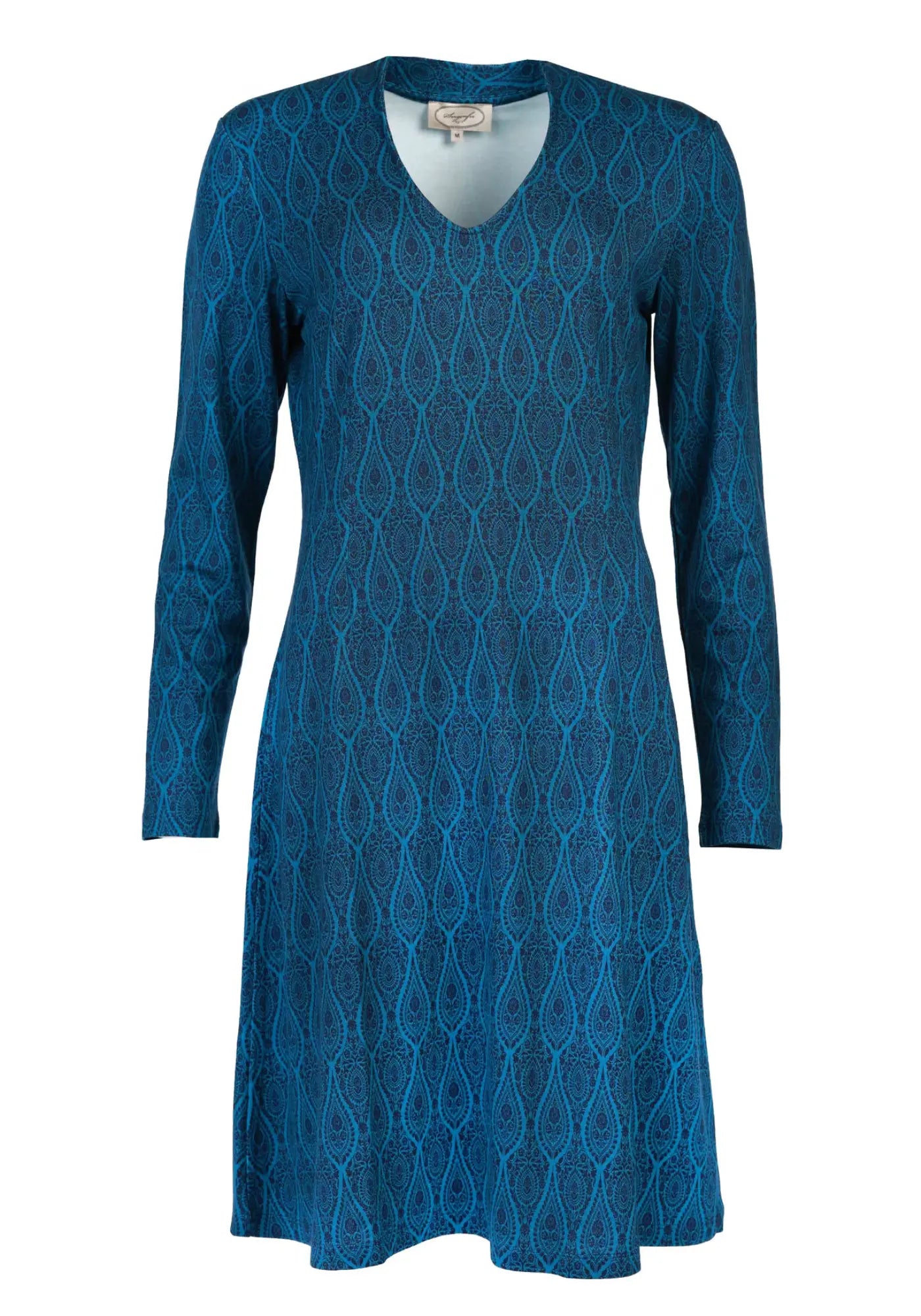 Das Florine Kleid in Blau ist aus einem weichen Viskose-Mix gefertigt und bietet dank seines luftigen Schnitts hohen Tragekomfort. Der stilvolle Berry-Druck macht es zum Hingucker.