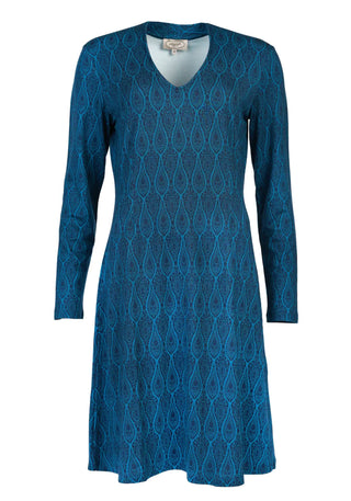 Das Florine Kleid in Blau ist aus einem weichen Viskose-Mix gefertigt und bietet dank seines luftigen Schnitts hohen Tragekomfort. Der stilvolle Berry-Druck macht es zum Hingucker.
