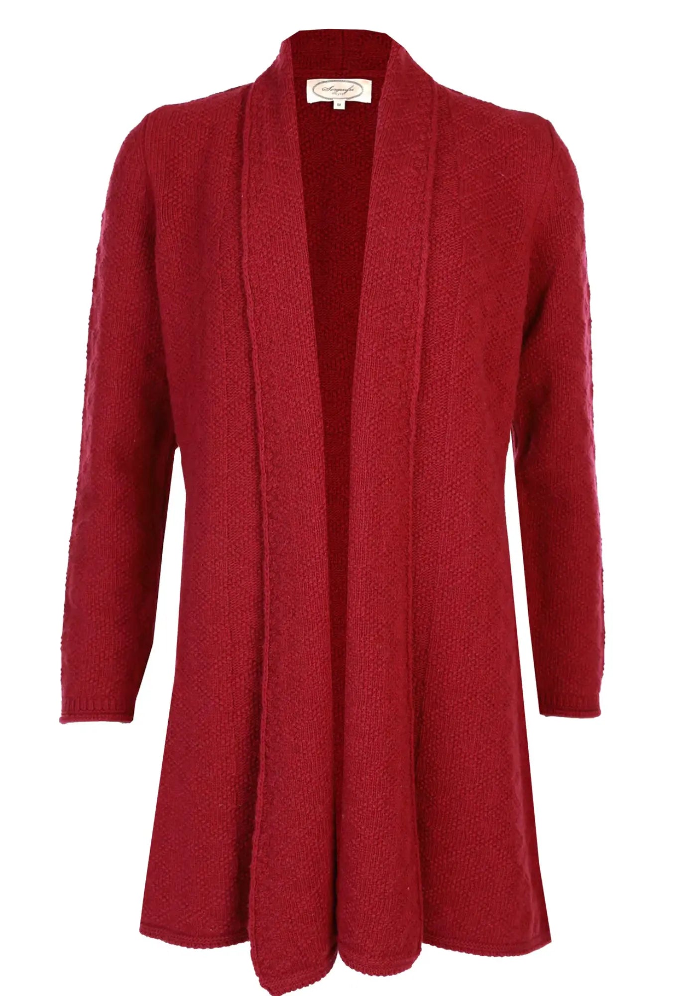 Die Ebbie Strickjacke in Rot überzeugt durch ihren sportlichen Schalkragen und die komfortable Länge. Der weiche Wollmix macht sie zum idealen Begleiter für kühle Tage.