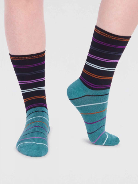 Laureen Bamboo Stripe Socks Women