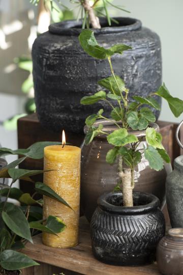 Rustic Pillar Candle - Mustard (H:18)