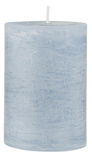 Rustic pillar candle - light blue (H:10)